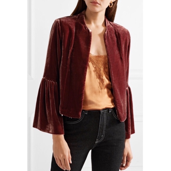 ✖️SOLD✖️Ulla Johnson Mara Velvet Jacket in Puce - Picture 6 of 7